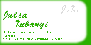 julia kubanyi business card