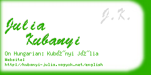 julia kubanyi business card